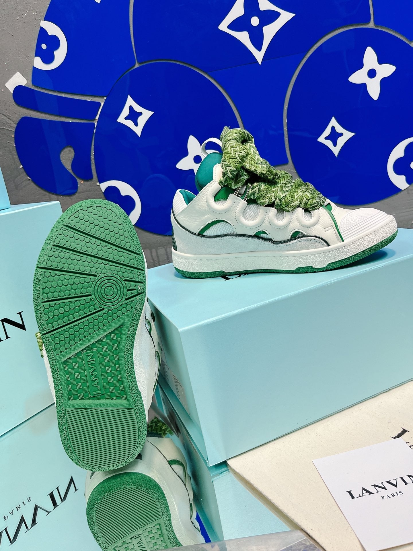 Green Lanvins curb sneakers