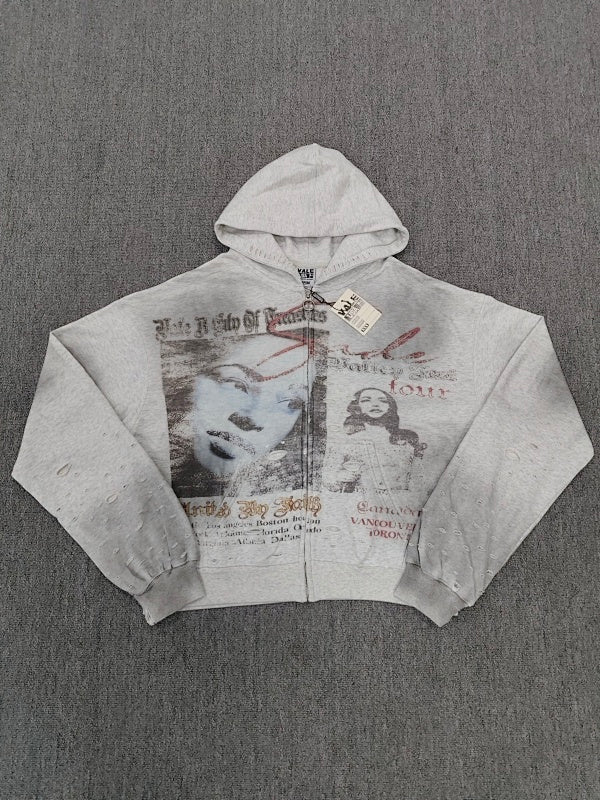 Vale Forever Valley Fest Zip Up Hoodie 'Grey'