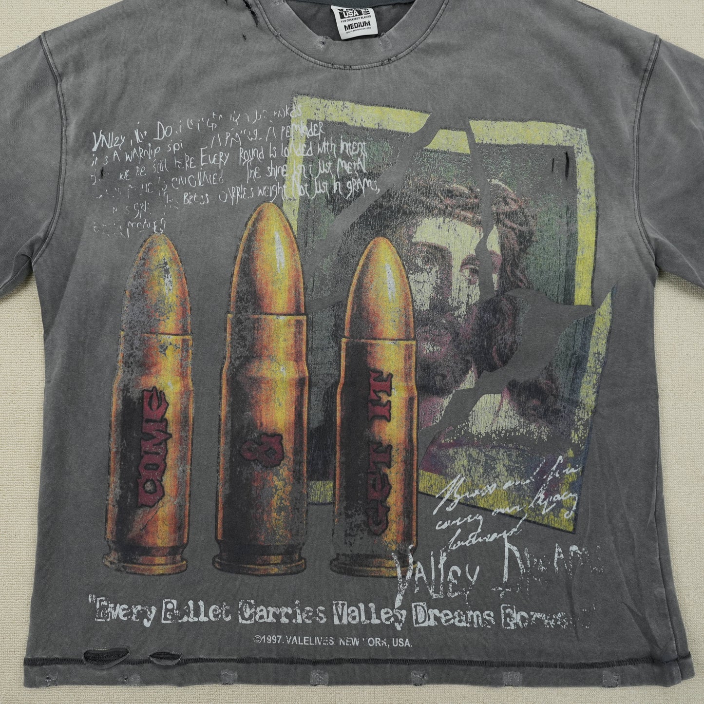 Vale Forever Faith Thrashed Tee 'Grey'