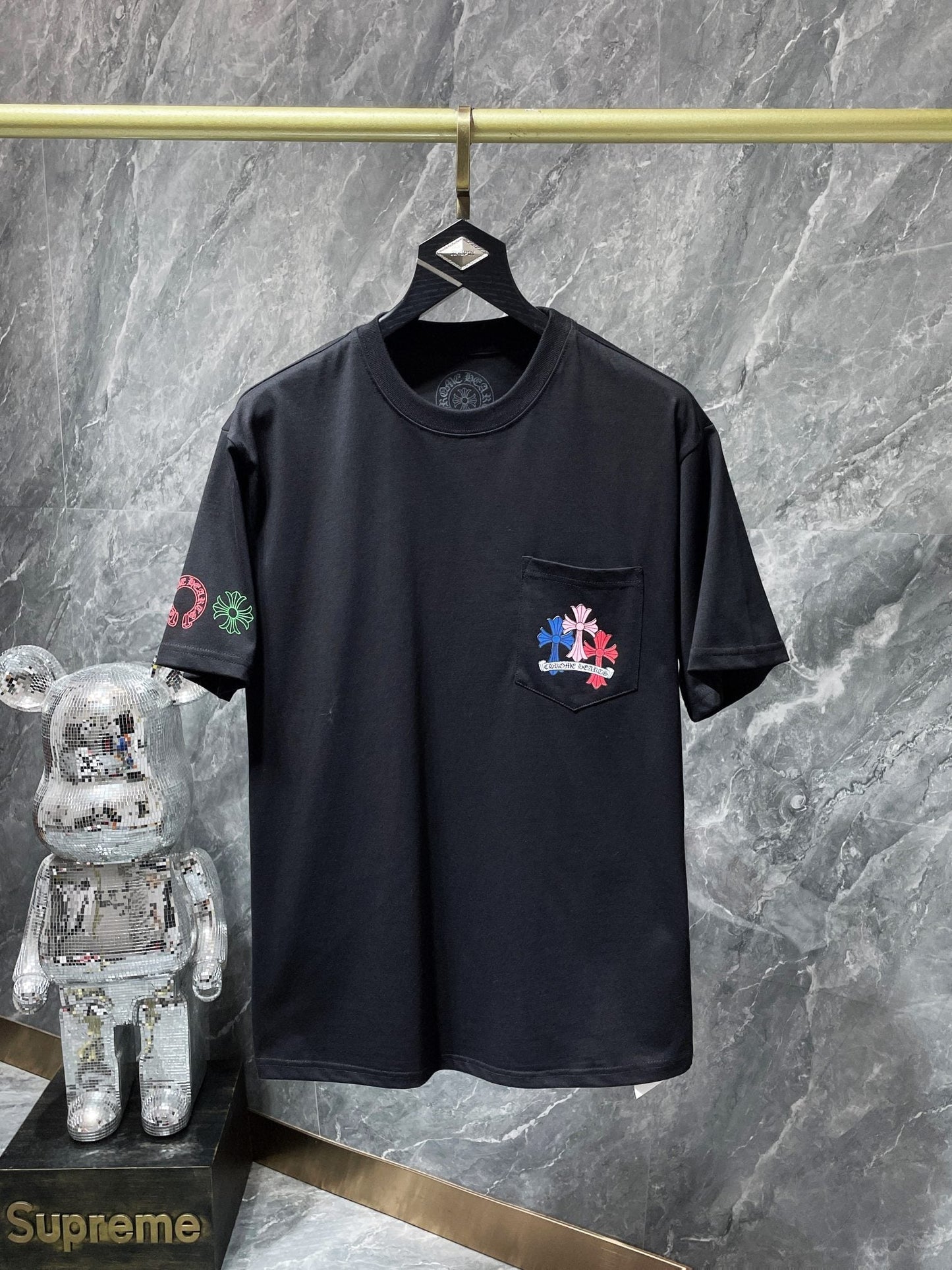 Chrome hearts tee with colorful crosses