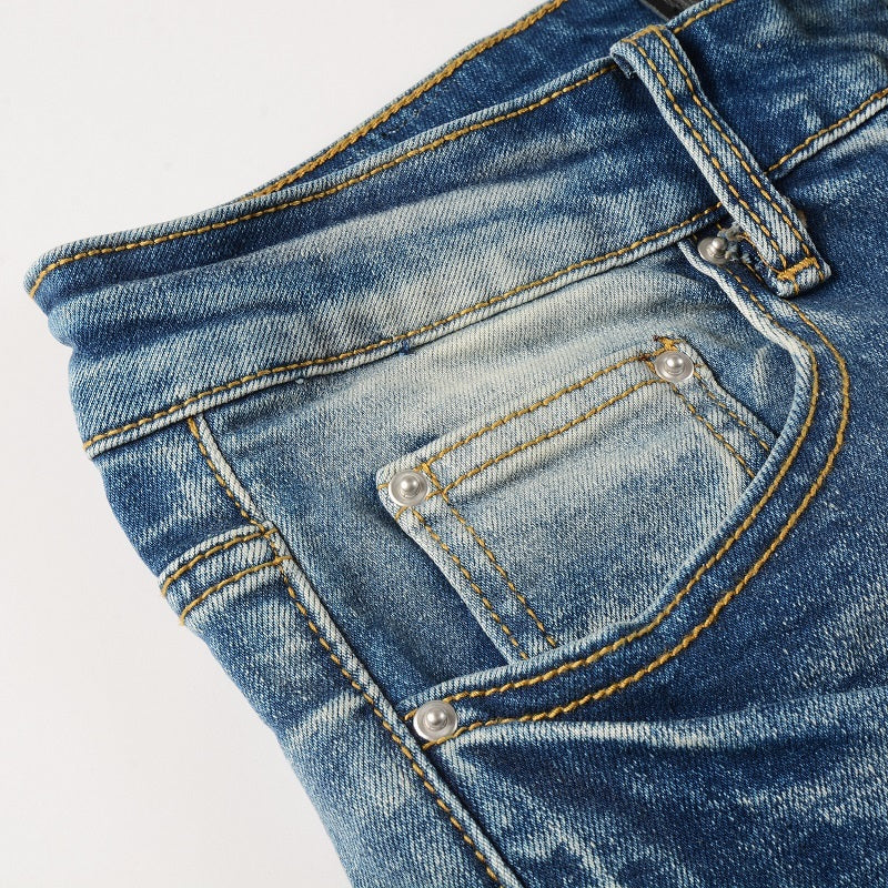 Amiri jeans beige with cream patch