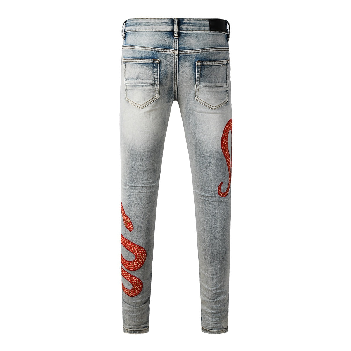 Amiri jeans light blue with  snake