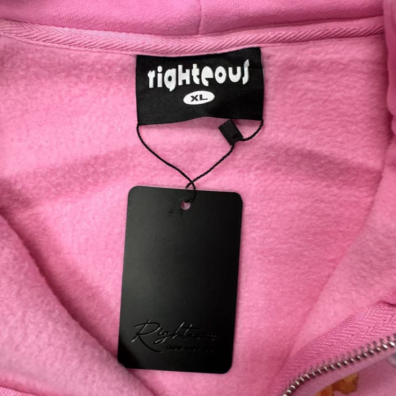 Righteous Risen King Zip Up Hoodie pink