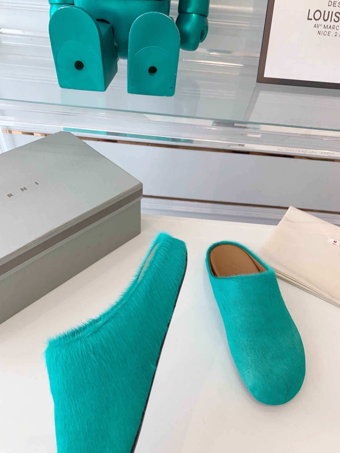 Marni slides loafers dark turquoise