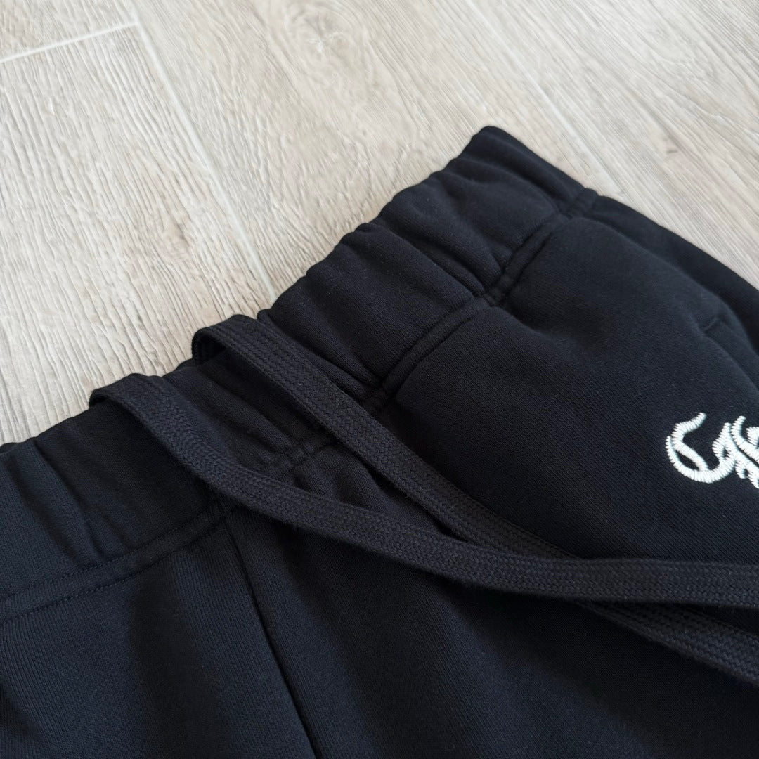 Black chrome hearts sweatpants flared