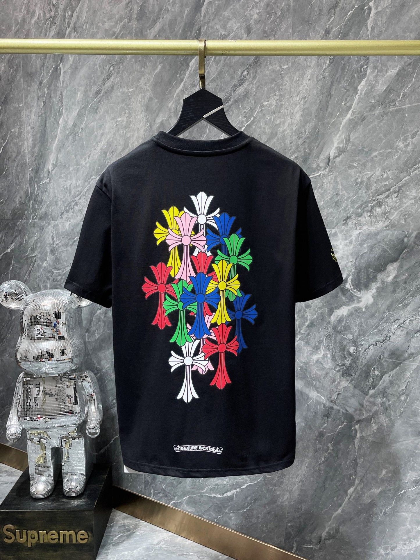 Chrome hearts tee with colorful crosses