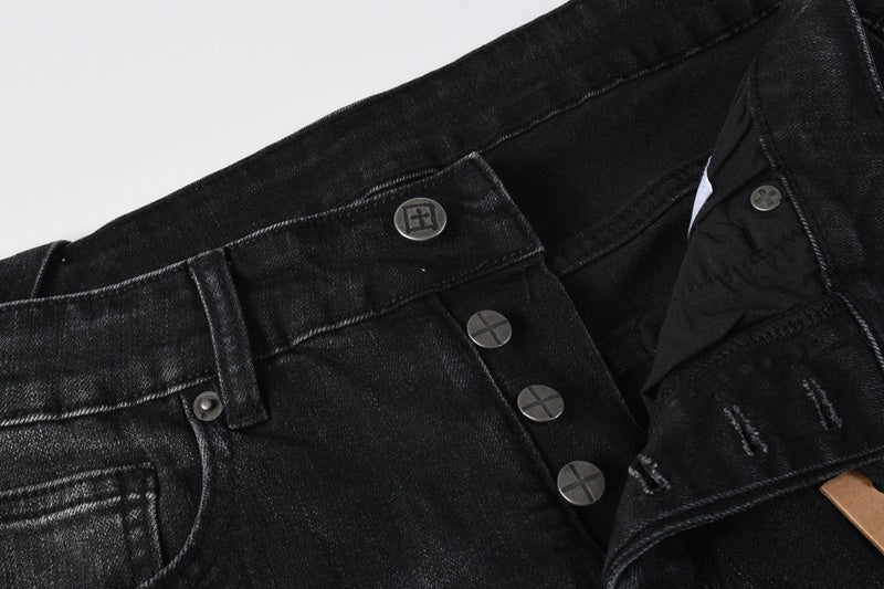 KSUBI denim black distressed skinny jeans red embroidered/screen print  writing