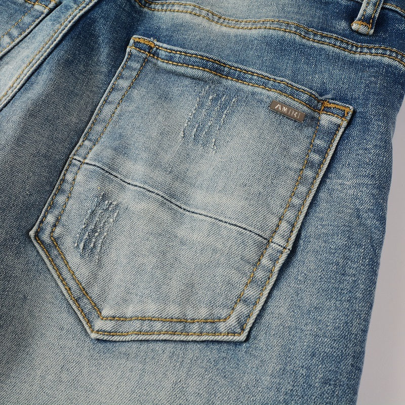 Amiri jeans beige with cream patch