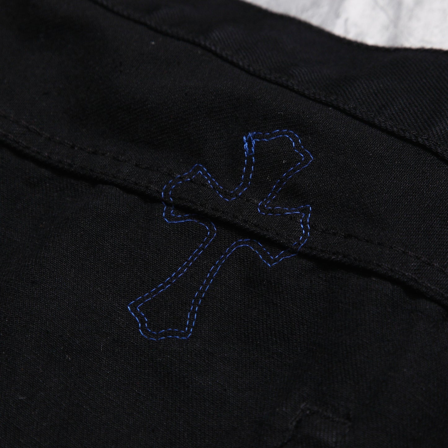Chrome hearts WHITE BLUE CROSS PATCH CARPENTER PANTS
