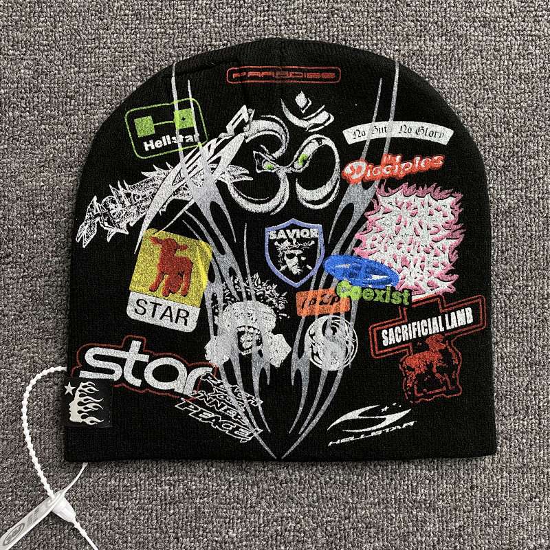 hellstar patch print beanie