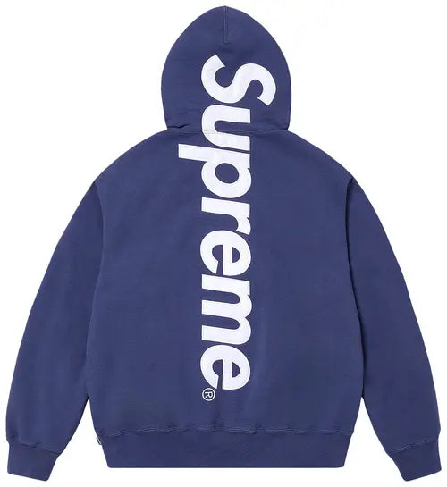 Supreme Satin Applique hoodie navy blue