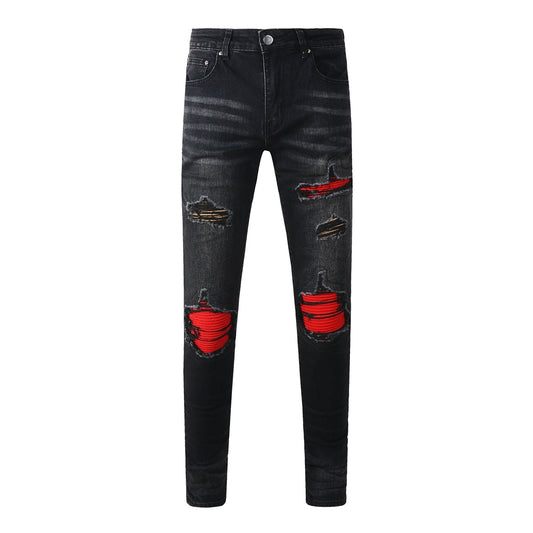 Amiri jeans black with red