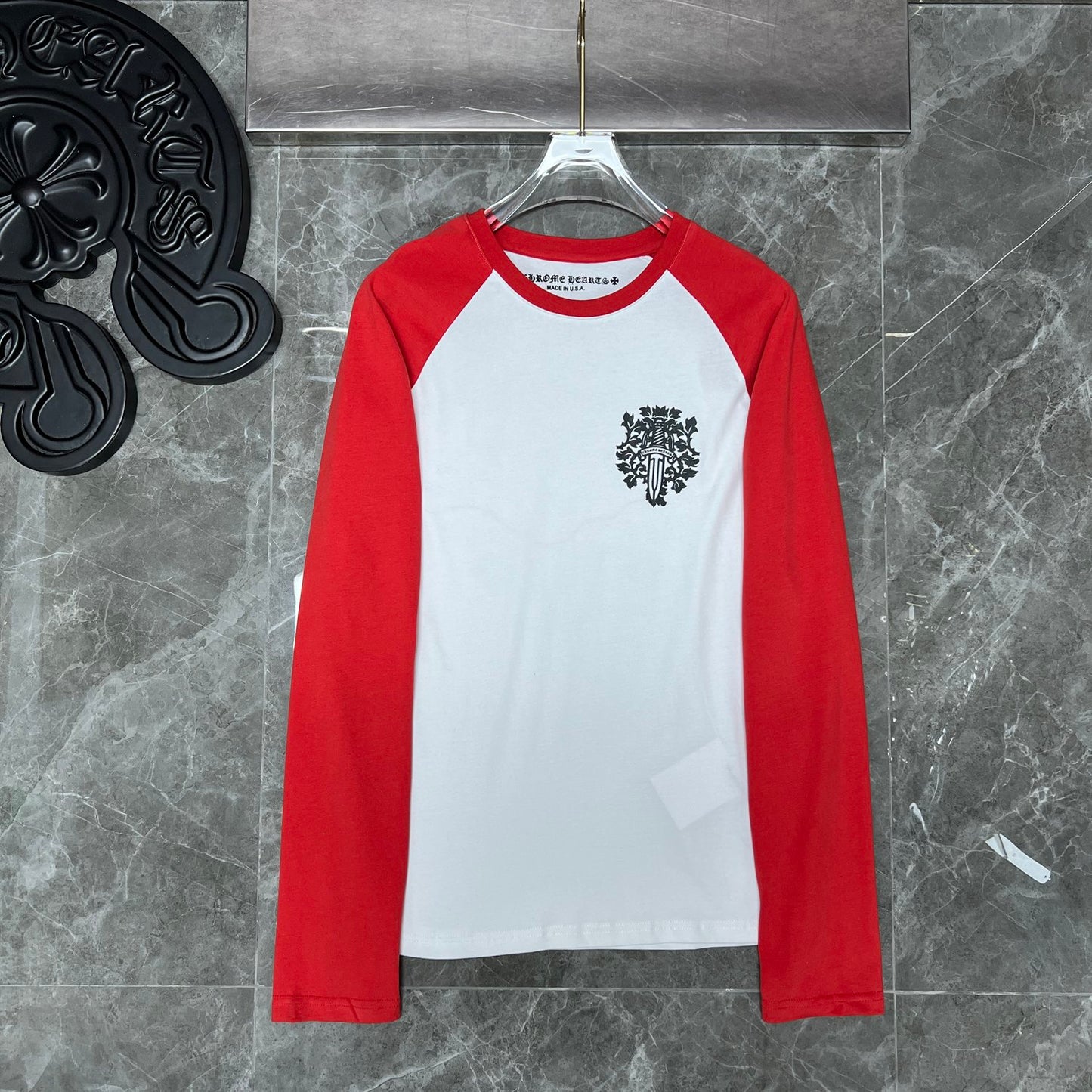 White and red  chrome hearts longsleave