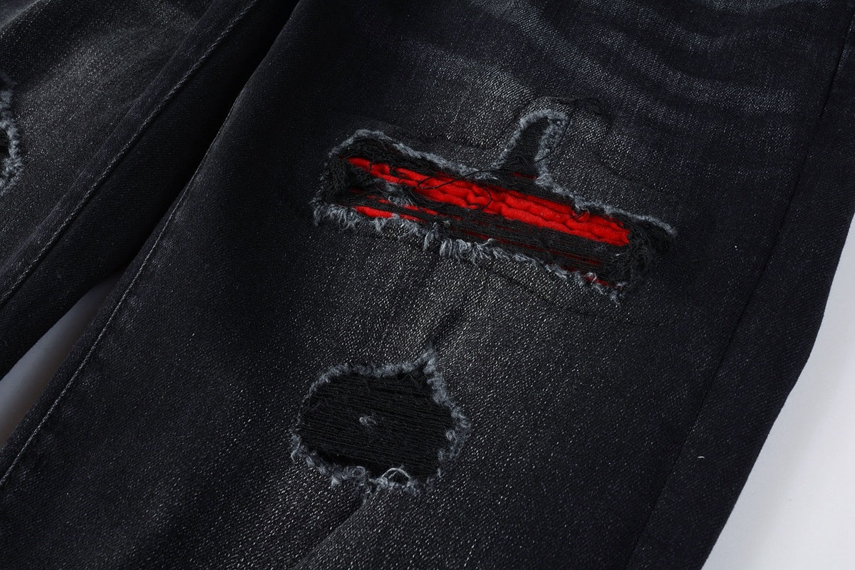 Amiri jeans black with red