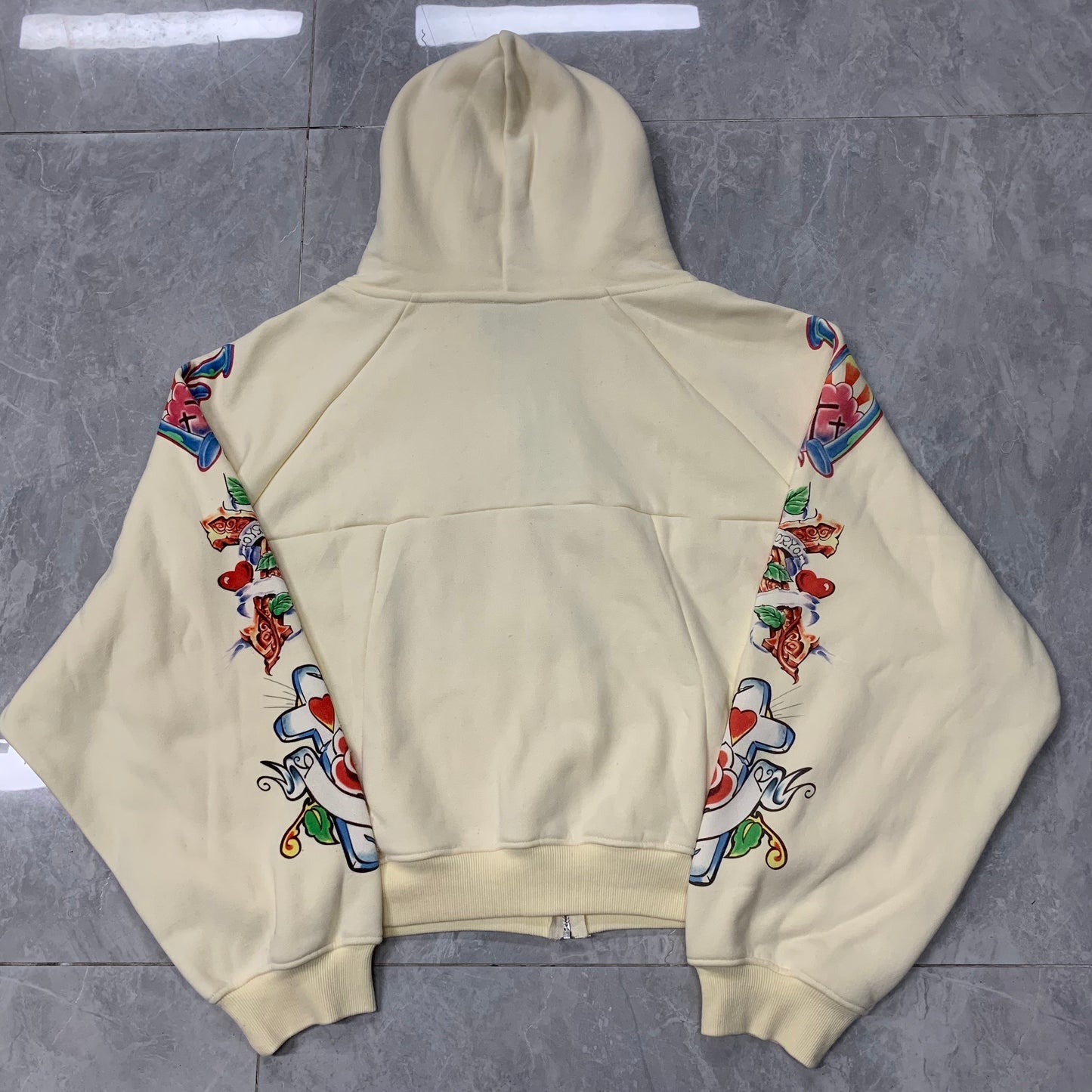 Righteous Risen King Zip Up Hoodie cream
