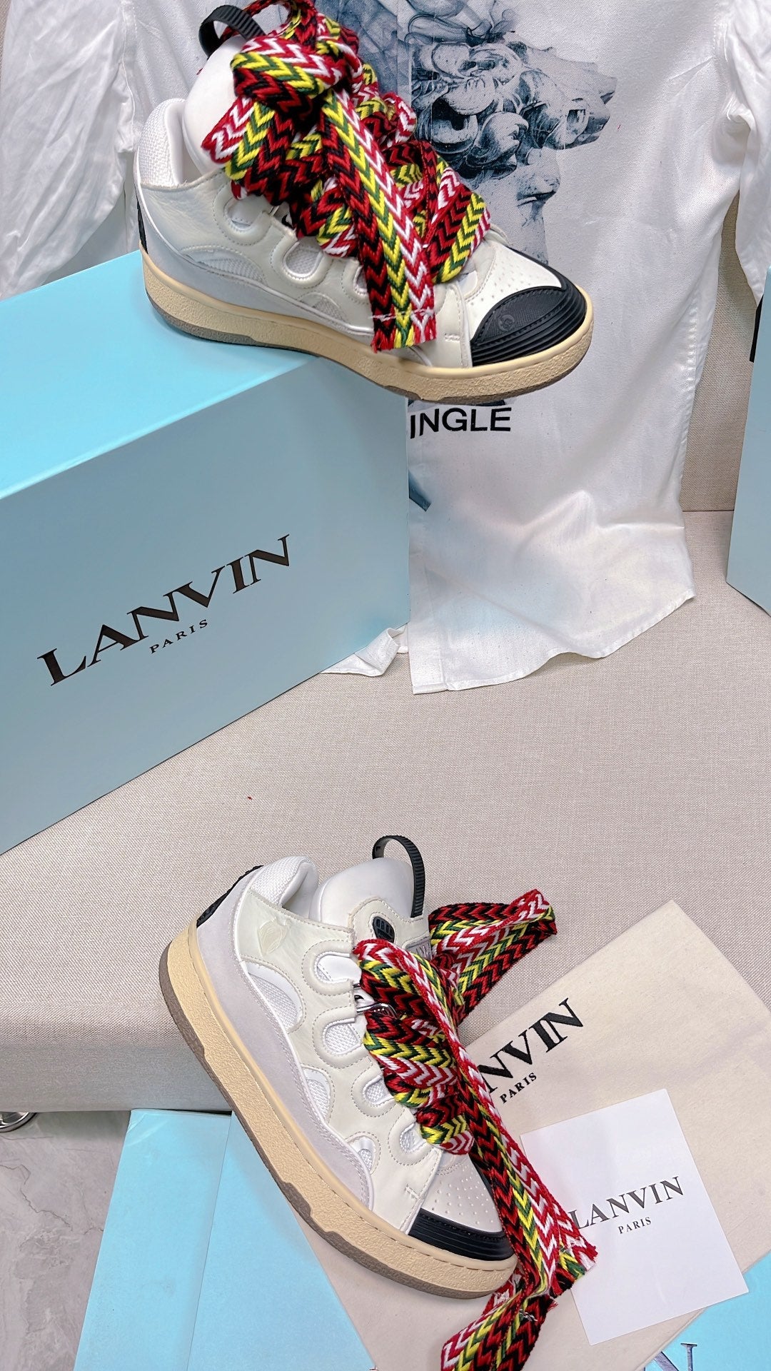 Lanvins curb sneakers colorful laces