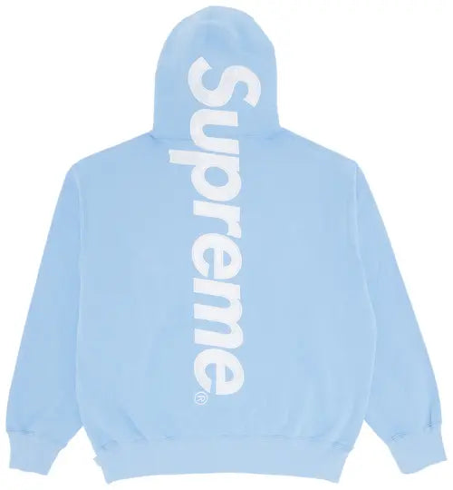 Supreme Satin Applique hoodie light blue