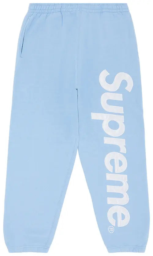 Supreme Satin Applique sweatpants light blue