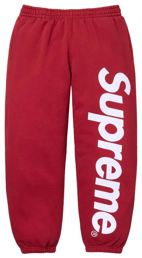 Supreme Satin Applique sweatpants red