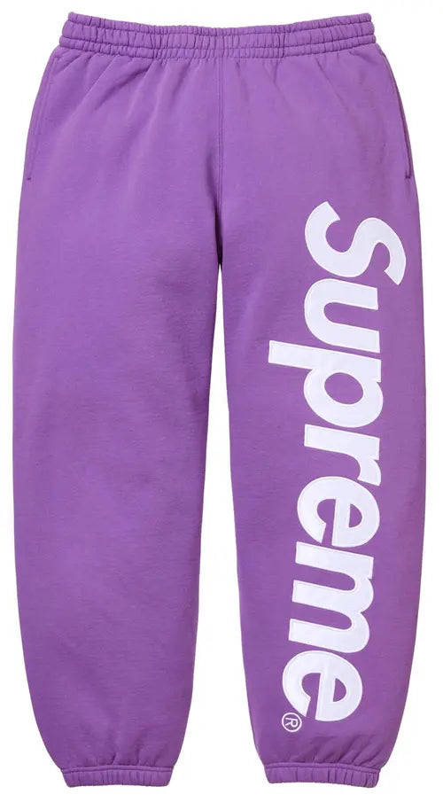 Supreme Satin Applique sweatpants purple