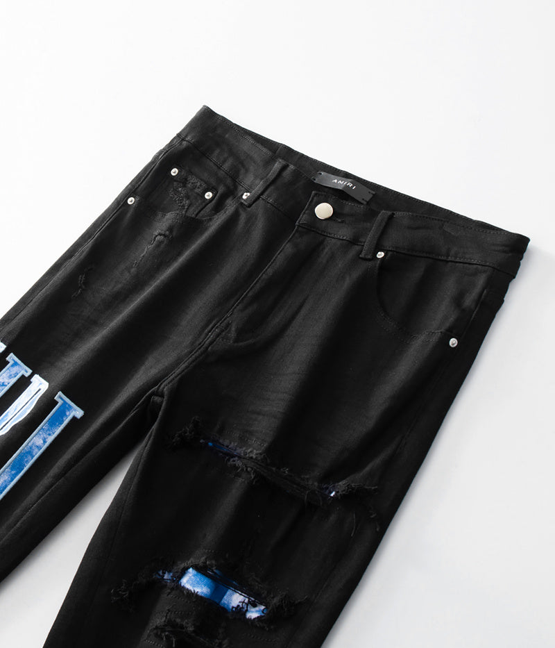 Amiri jeans black and dark blue