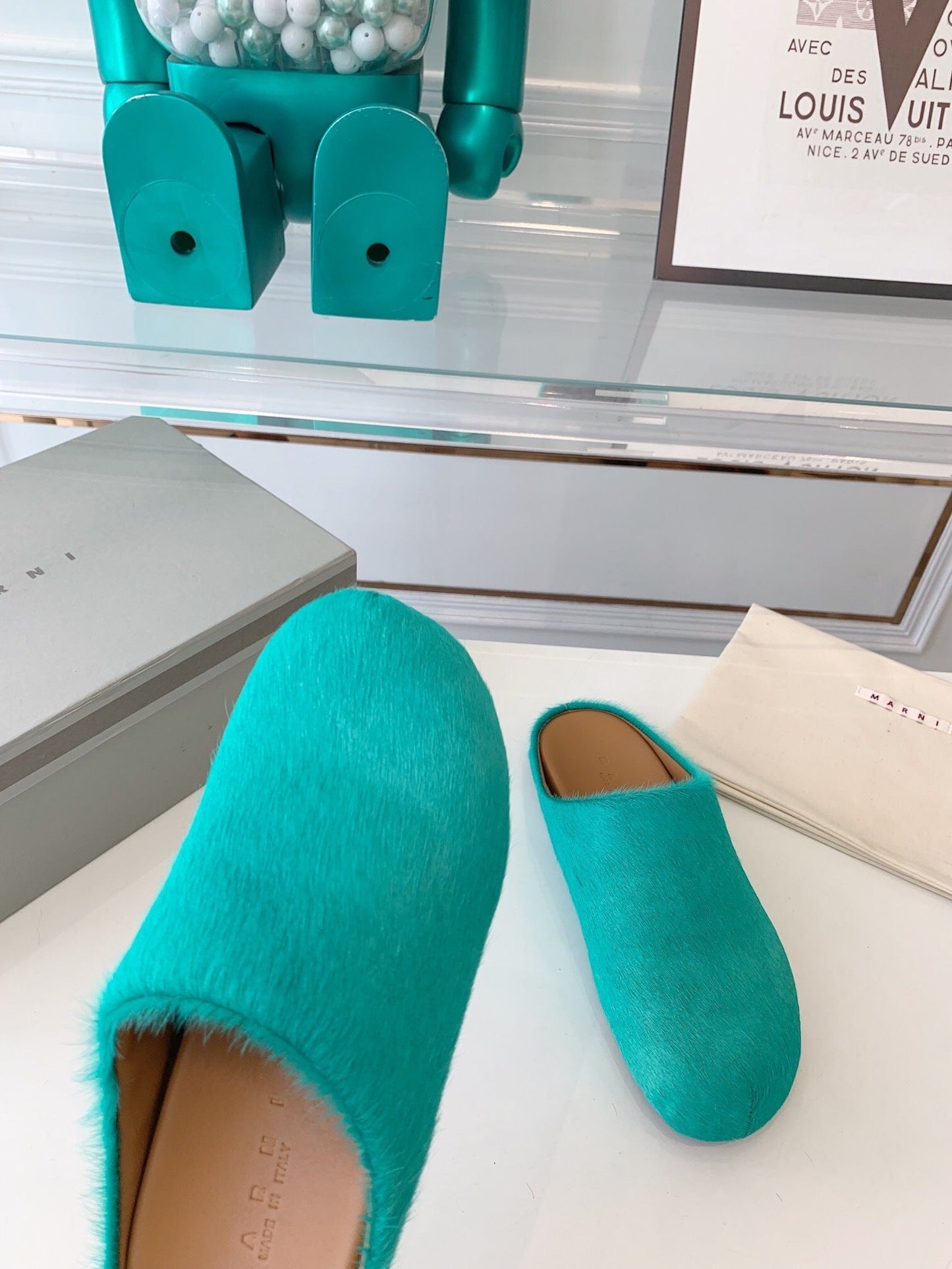 Marni slides loafers dark turquoise