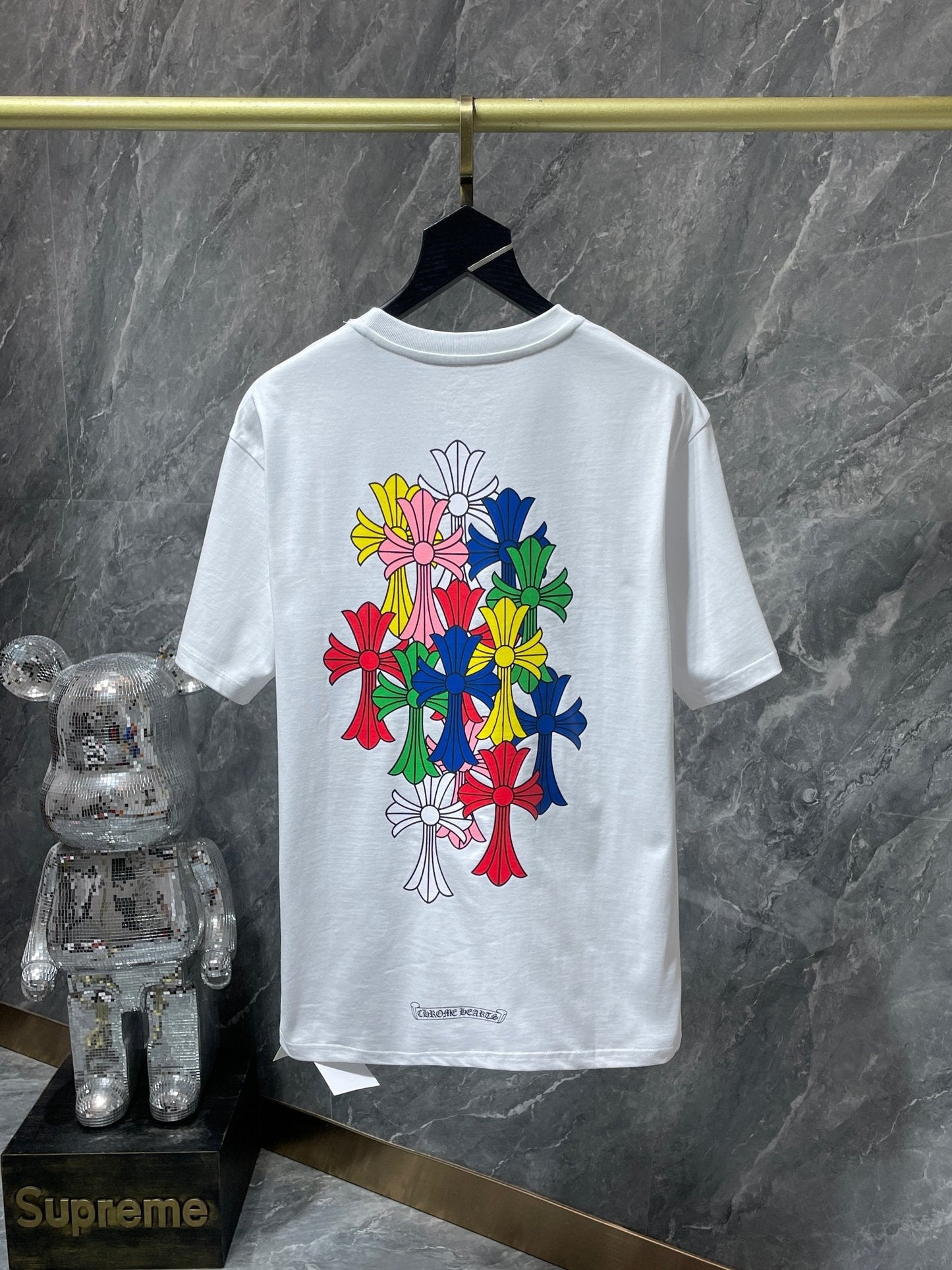 Chrome hearts tee with colorful crosses