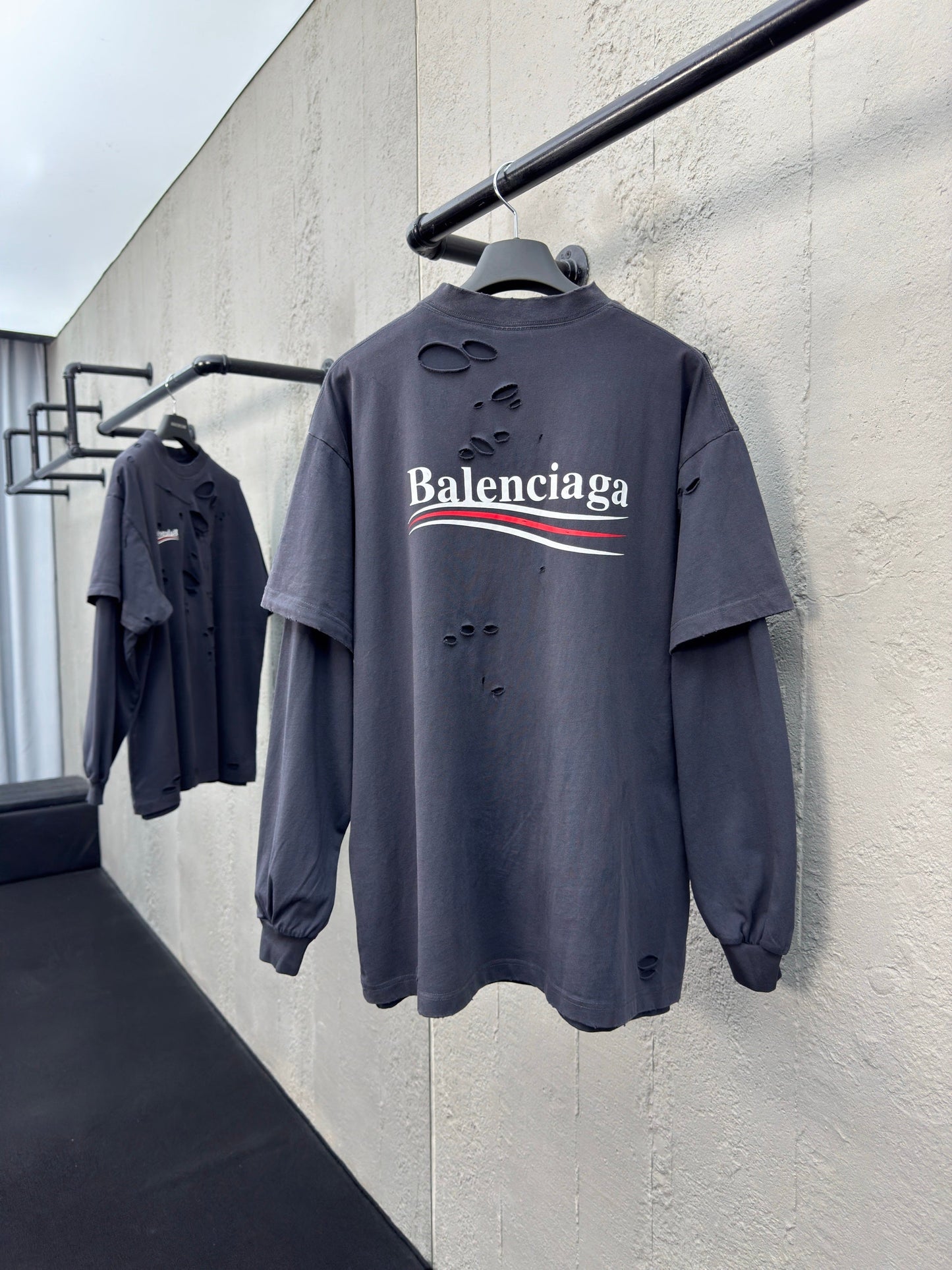 Balenciaga Political Campaign Long-Sleeve Layered T-Shirt 'Black