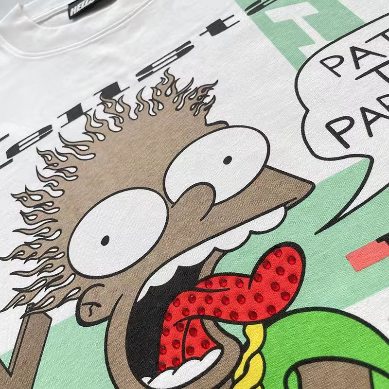 Hellstar Cartoon Cross T-Shirt 'White'