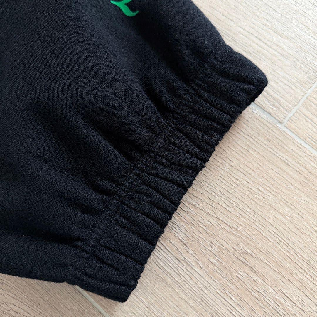 Black chrome hearts sweatpants with colorful crosses