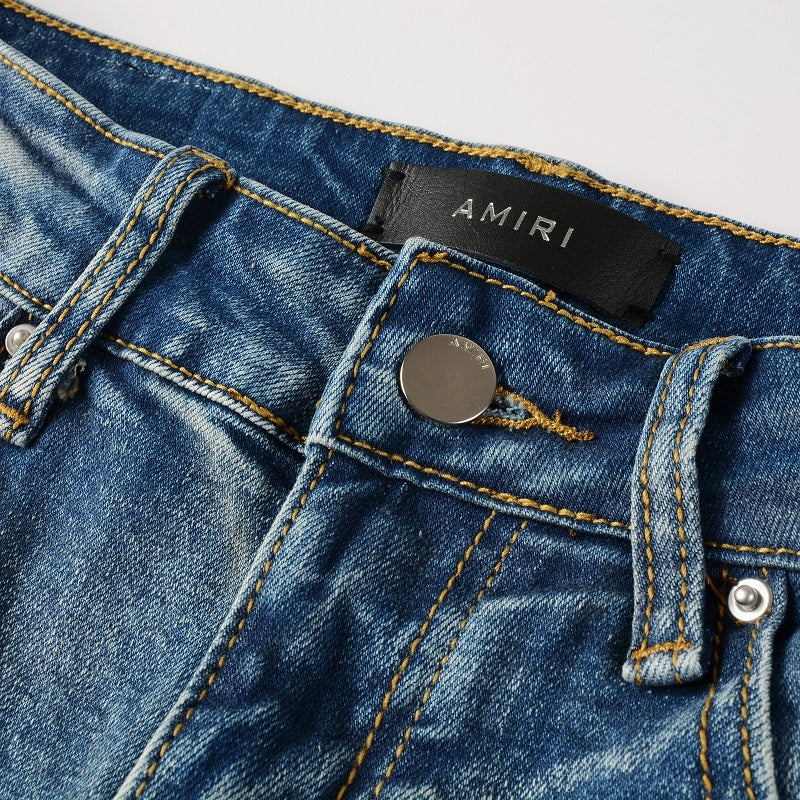 Amiri jeans beige with cream patch