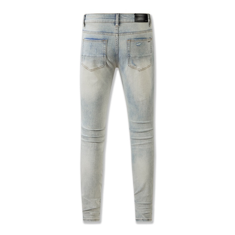 Amiri jeans light gray with diressing