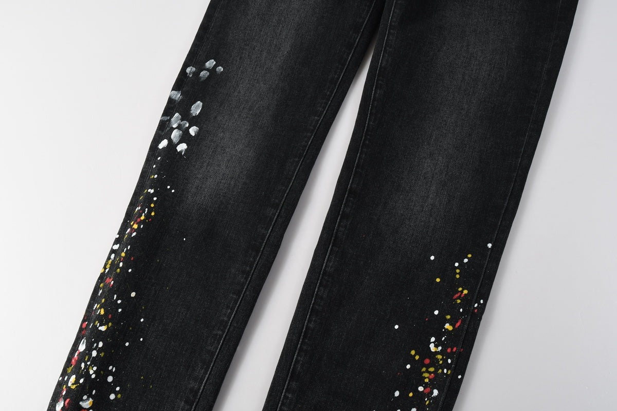 Amiri jeans black with paint splatter