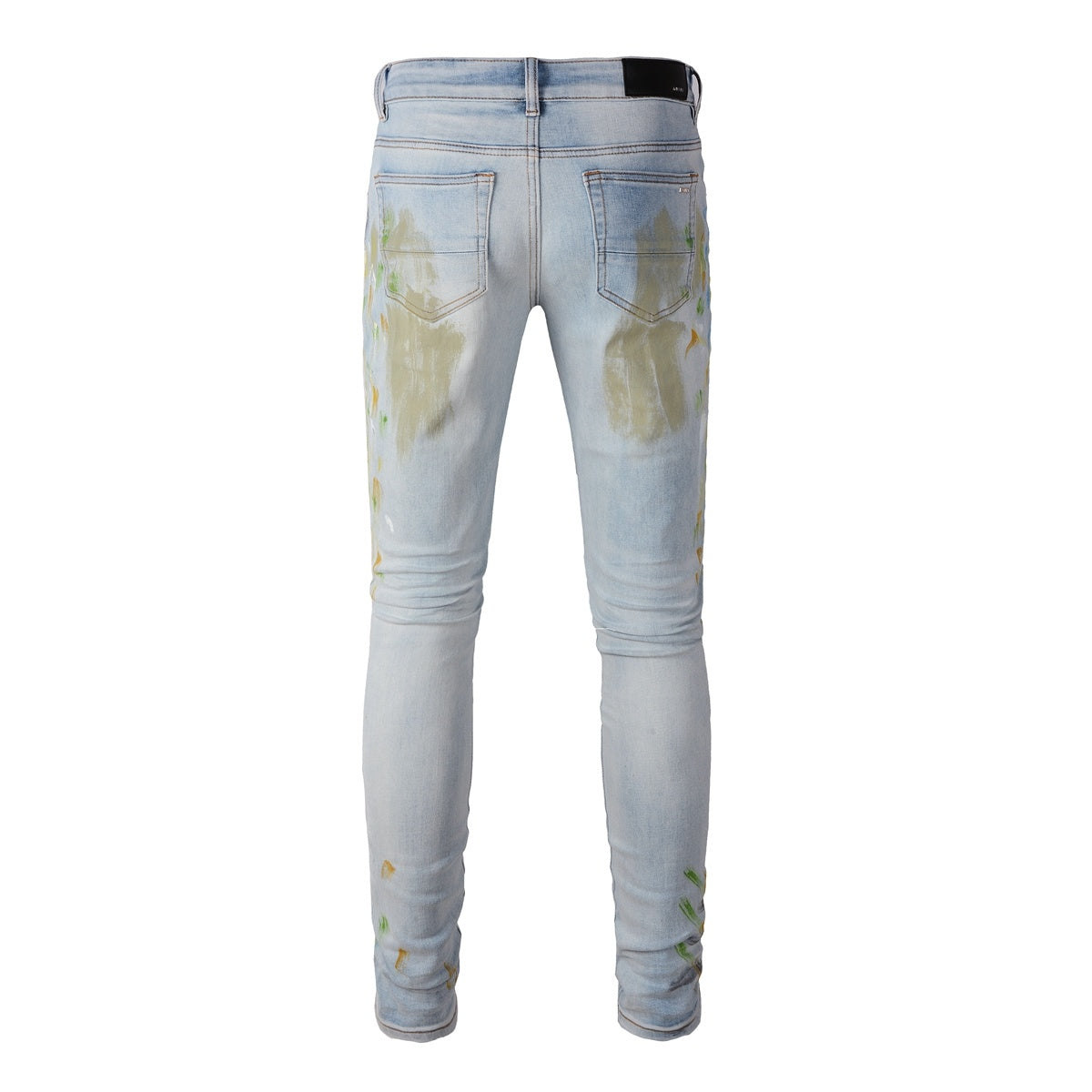 Amiri jeans light blue with paint splatter