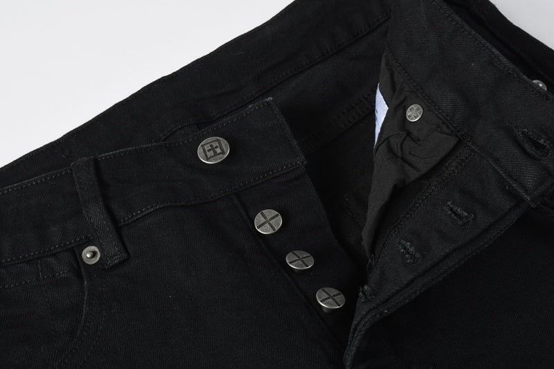 KSUBI denim black skinny jeans with writing