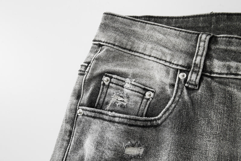 Amiri jeans dark gray distressed