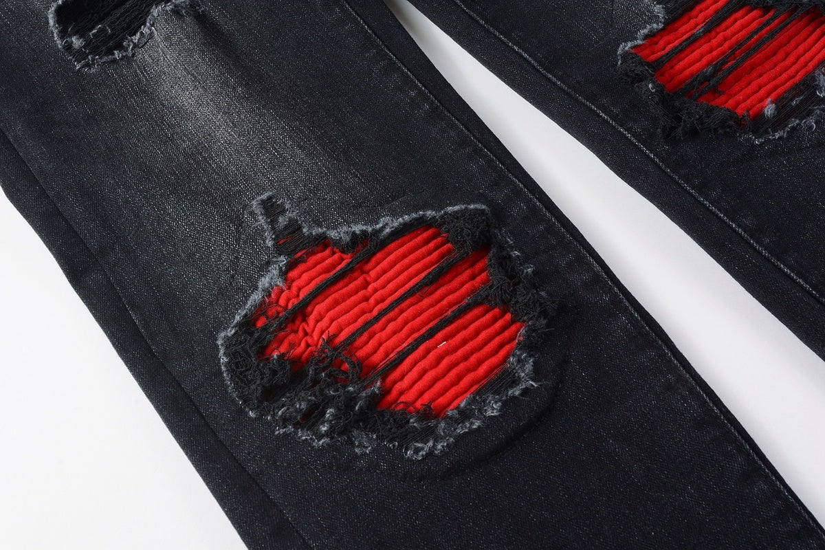 Amiri jeans black with red