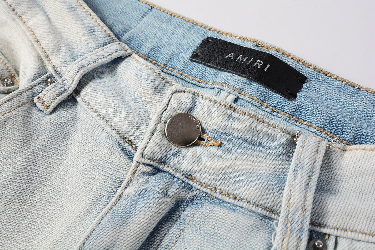 Amiri jeans light blue with rhinestones