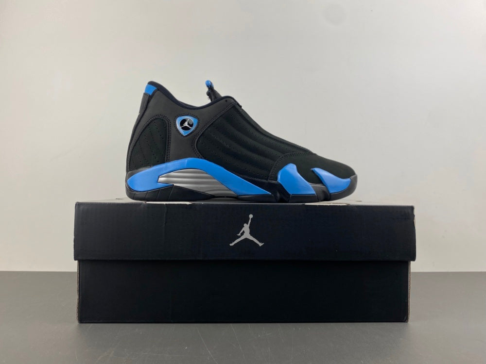 Air Jordan 14 Retro Black and University Blue