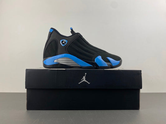 Air Jordan 14 Retro Black and University Blue