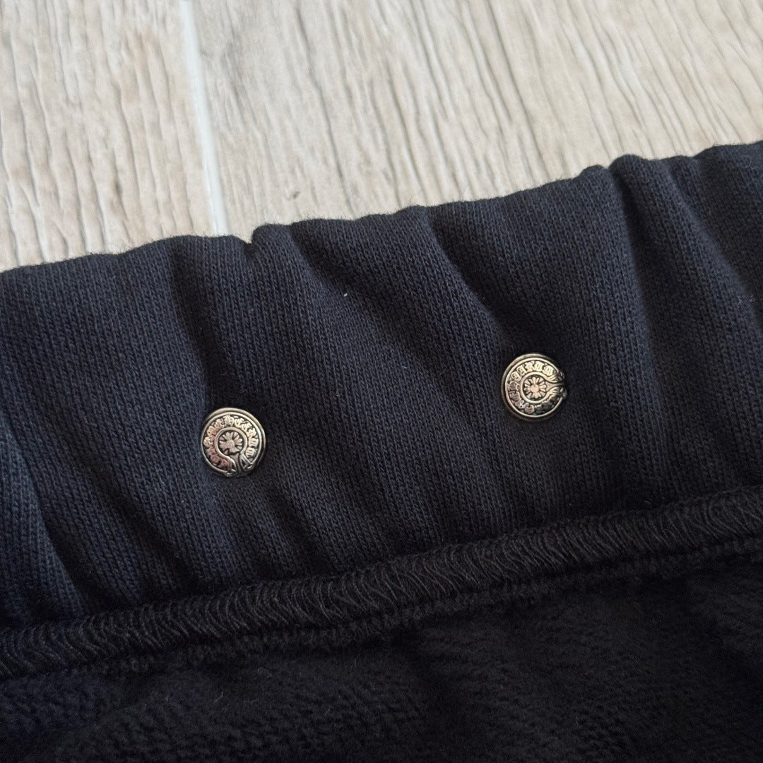 Black chrome hearts sweatpants flared