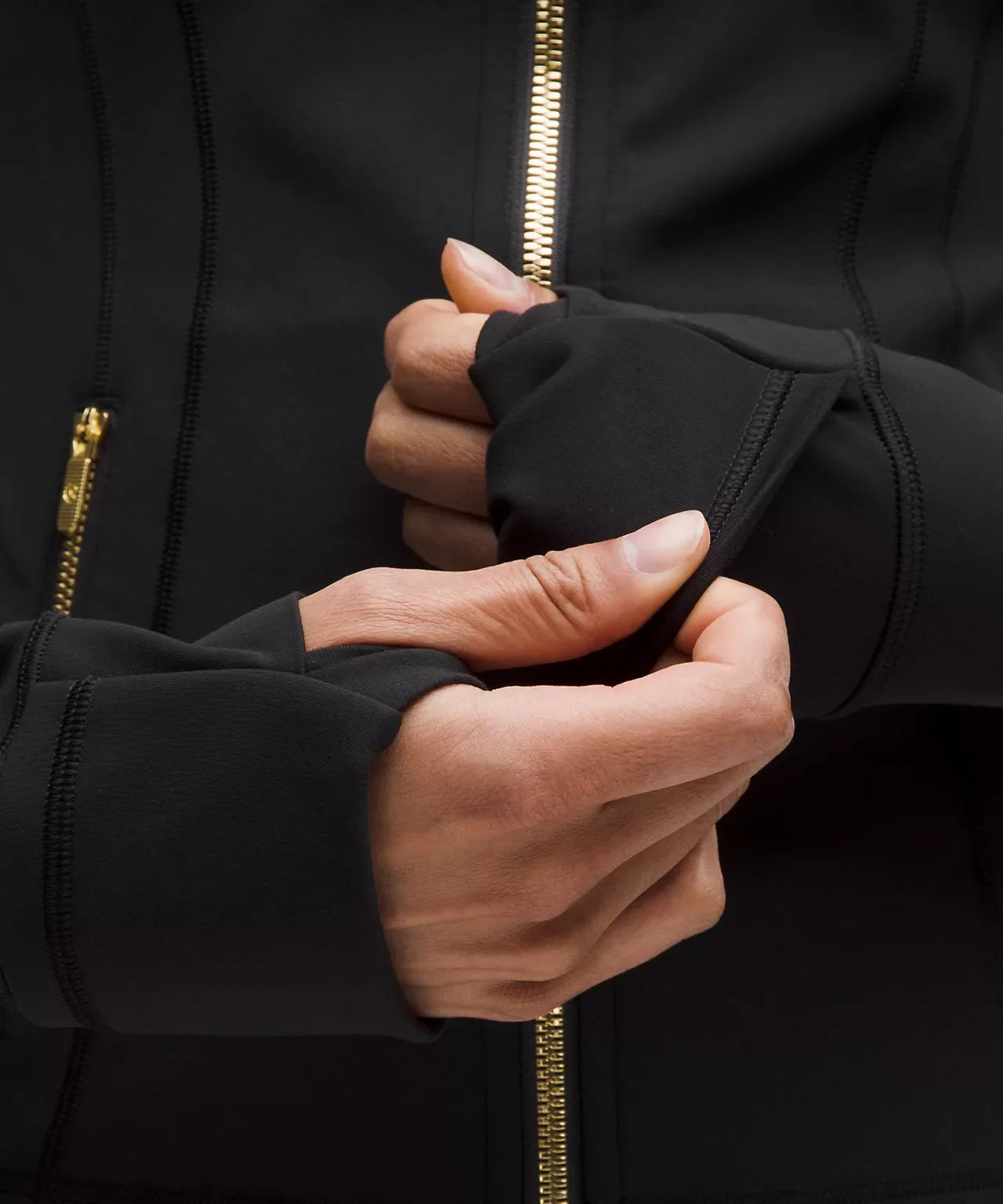 Lululemon black gold zipper  Define Jacket Nulu