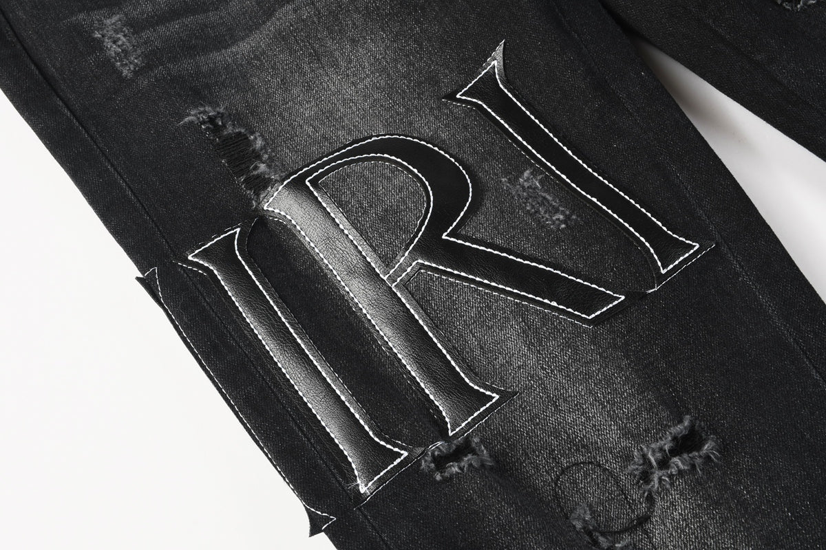Amiri jeans black with acid wash