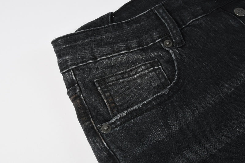 KSUBI denim black distressed skinny jeans red embroidered/screen print  writing