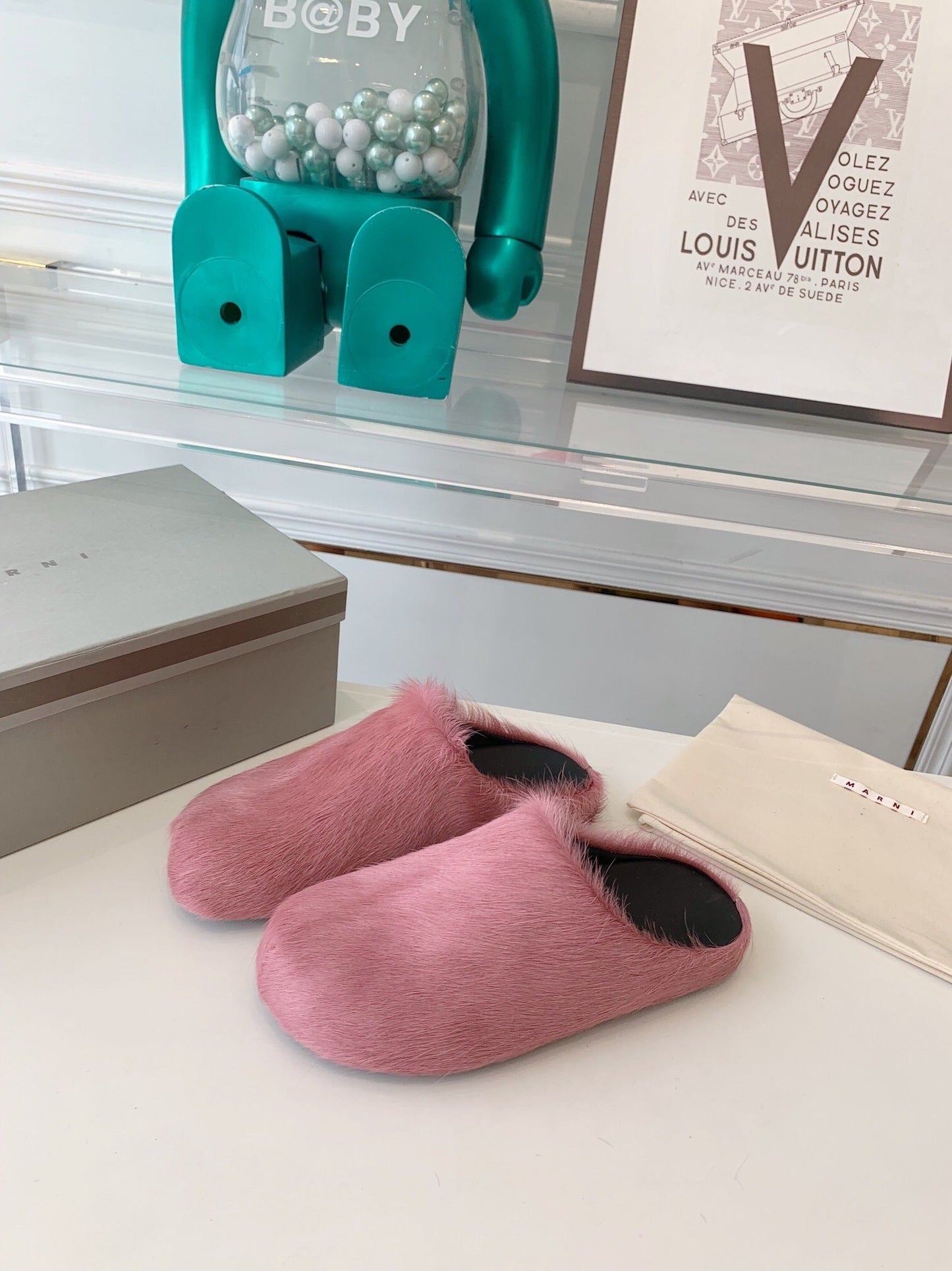 Marni slides loafers pink