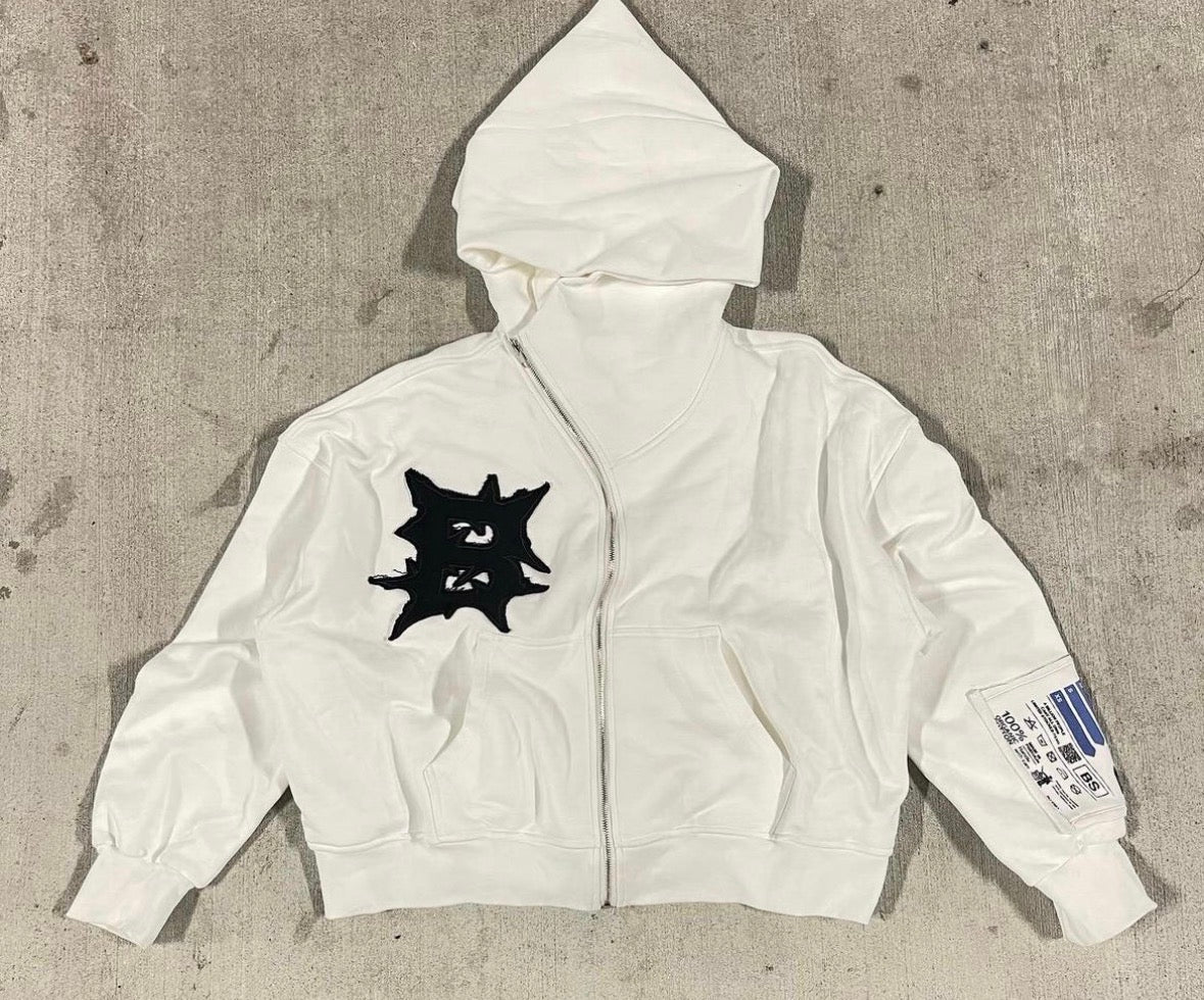 Billionaire Studios Bluto White Zip up Hoodie