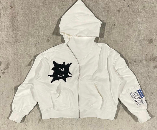 Billionaire Studios Bluto White Zip up Hoodie