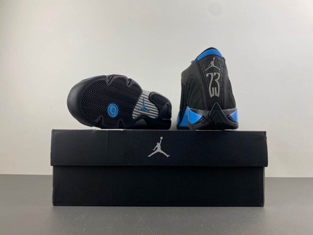 Air Jordan 14 Retro Black and University Blue