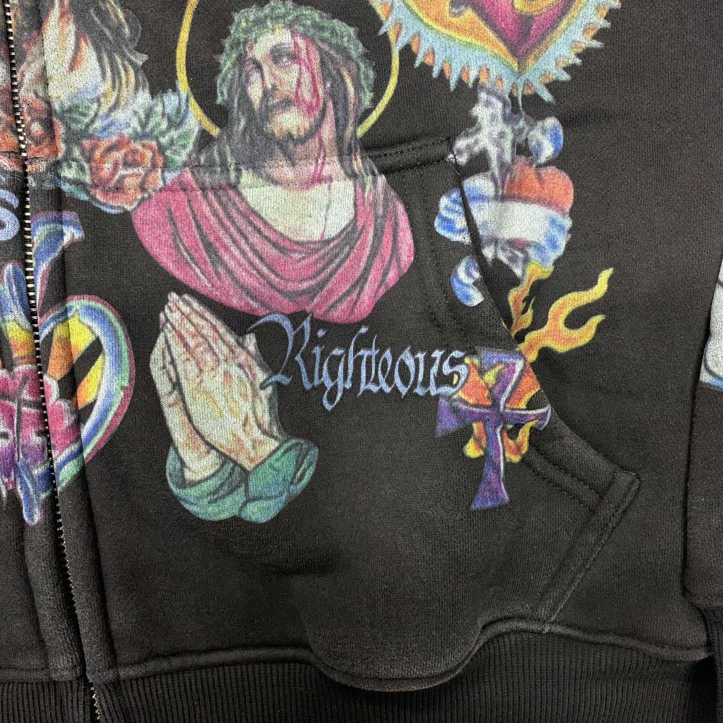 Righteous Risen King Zip Up Hoodie black