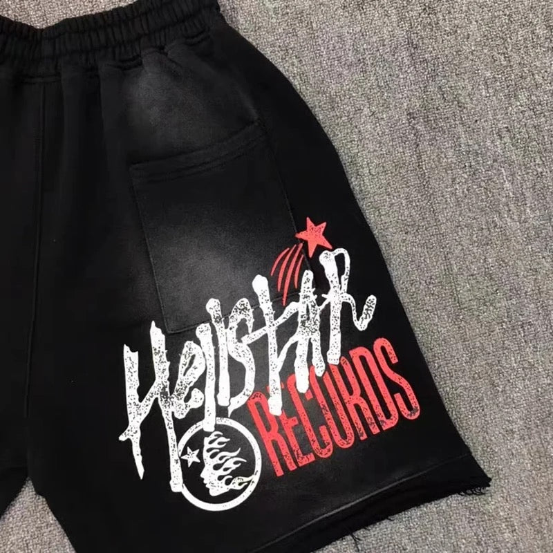 Hellstar Studios Noise Vintage Black Sweat Shorts